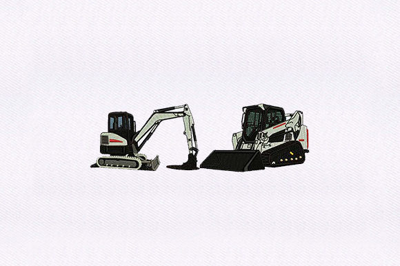 Bulldozer Excavator Embroidery Design