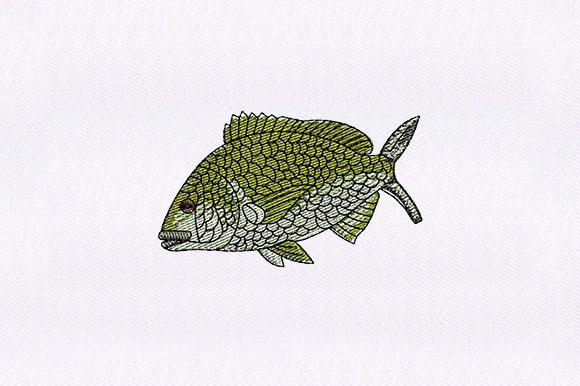 Green Fish: A Thoughtful Embroidery Design for Meaningful Gifts