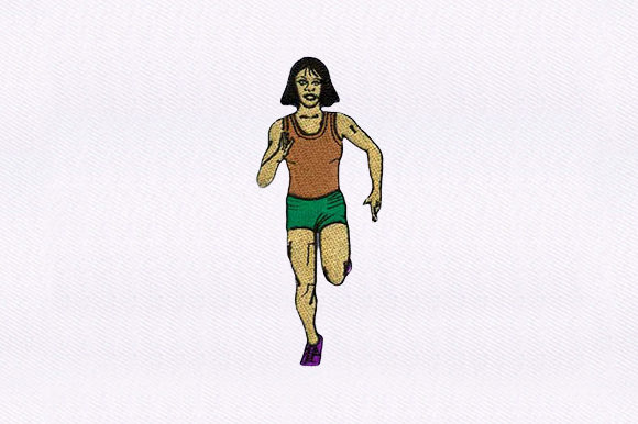 Running Woman: A Sporty Embroidery That Moves Your Booth