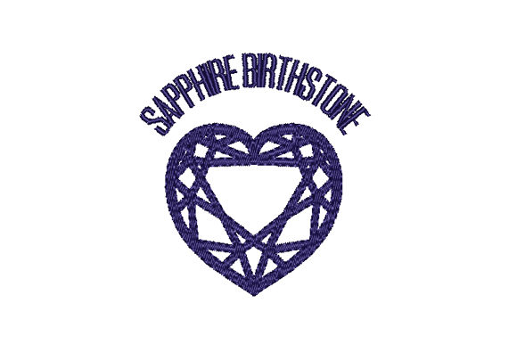 Sapphire Birthstone Faceted Heart
