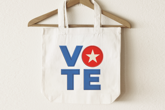 Vote Square and Star Applique